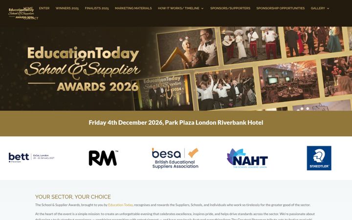 Screenshot of educationtodayawards.co.uk