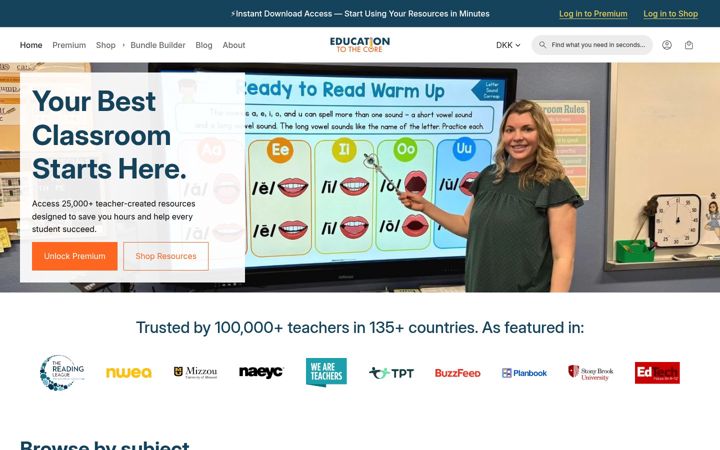 Screenshot of educationtothecore.com