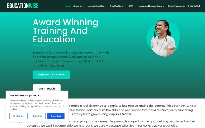 Posnetek zaslona educationwisegroup.co.uk
