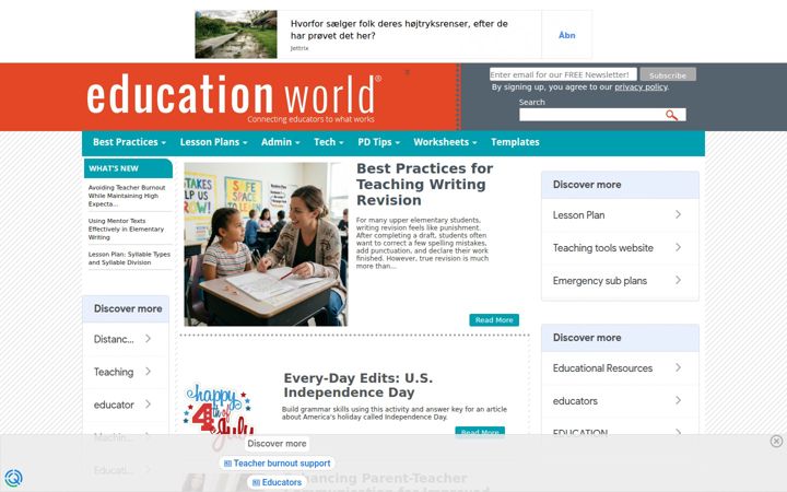 Screenshot of educationworld.com