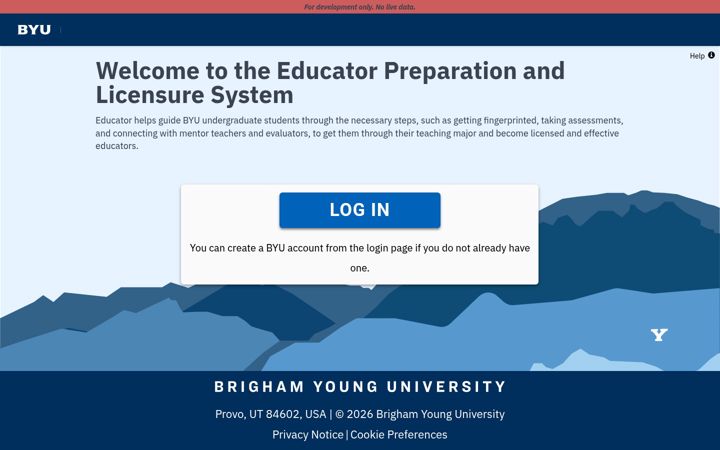 Screenshot of educator-dev.byu.edu