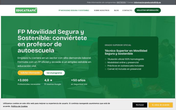 Skjermbilde av educatraficfp.es