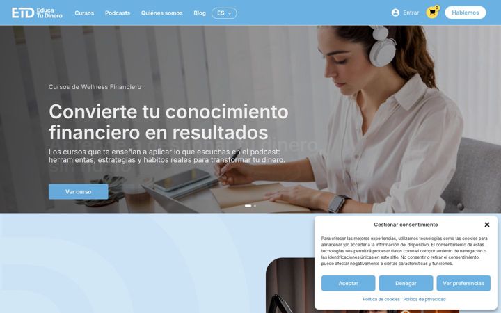 Screenshot of educatudinero.com