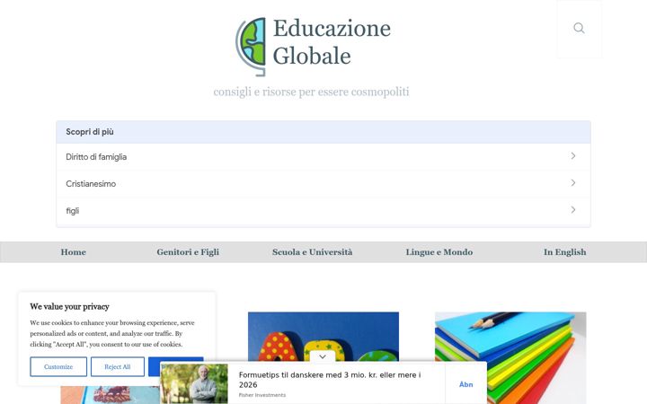 Screenshot of educazioneglobale.com