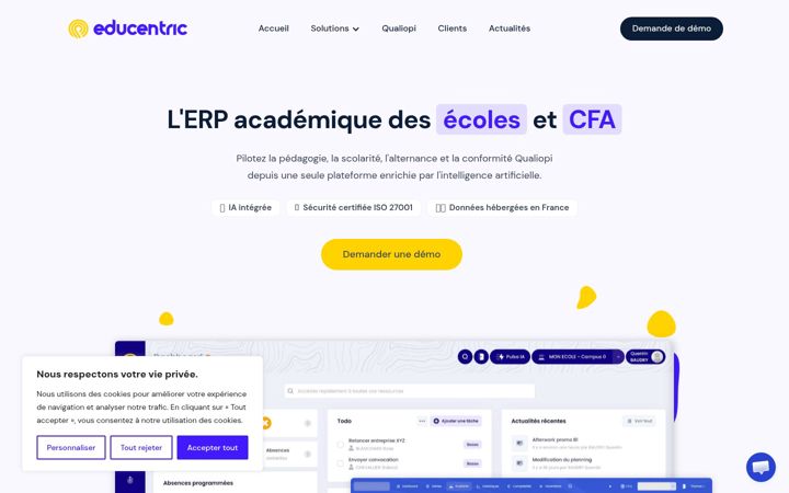 Skærmbillede af educentric.fr
