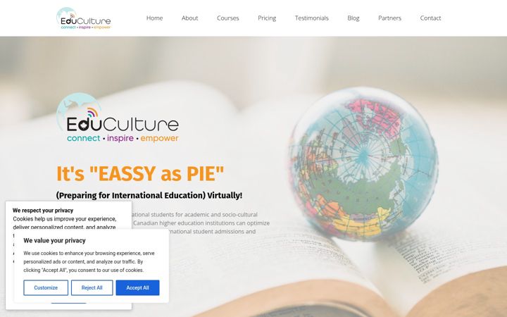 Screenshot of educultureconnect.com