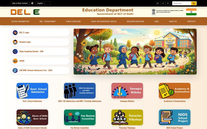 Screenshot of edudel.nic.in