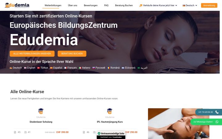 Screenshot of edudemia.ch