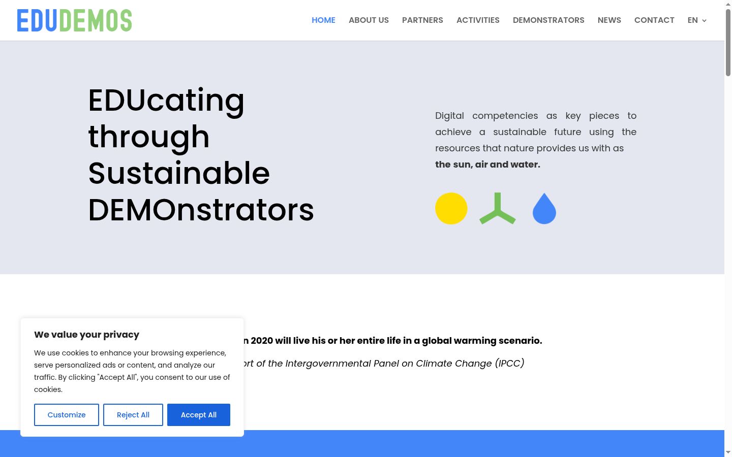 Snímek obrazovky baneru souhlasu zobrazeného před jakoukoli interakcí
