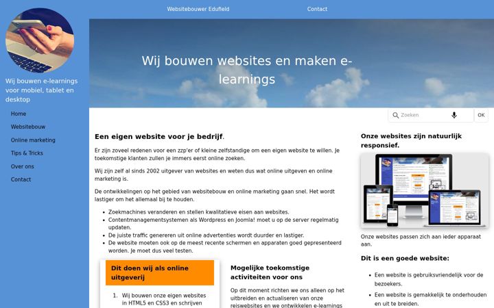 Screenshot ta' edufield.nl