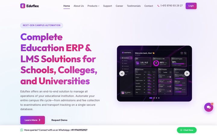 Screenshot of eduflex.co.in