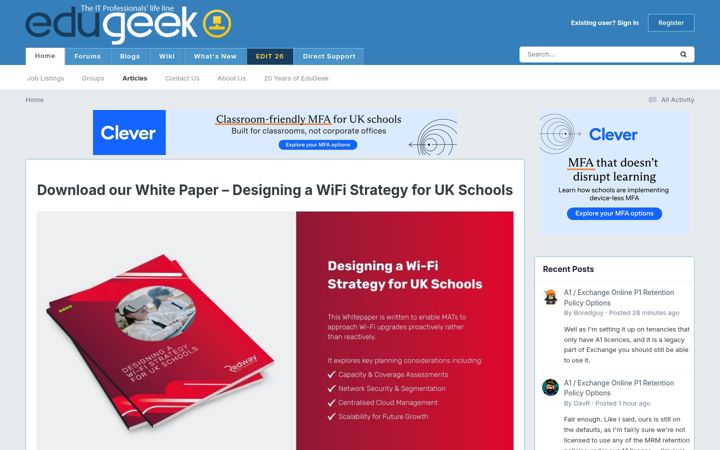 Screenshot of edugeek.net
