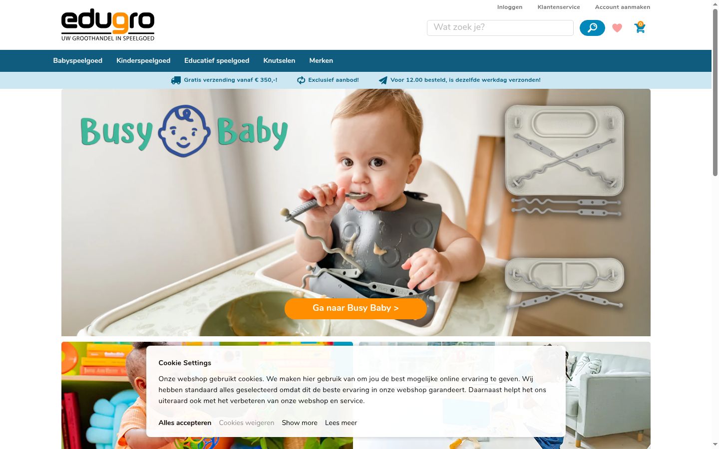 Screenshot del banner di consenso mostrato prima di qualsiasi interazione