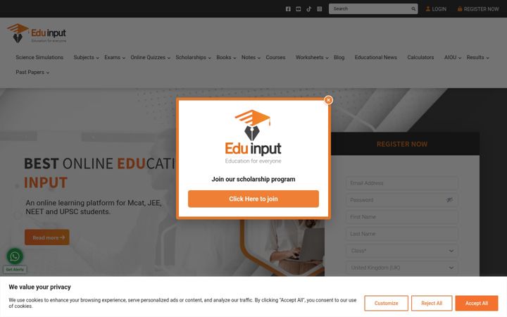 Screenshot of eduinput.com