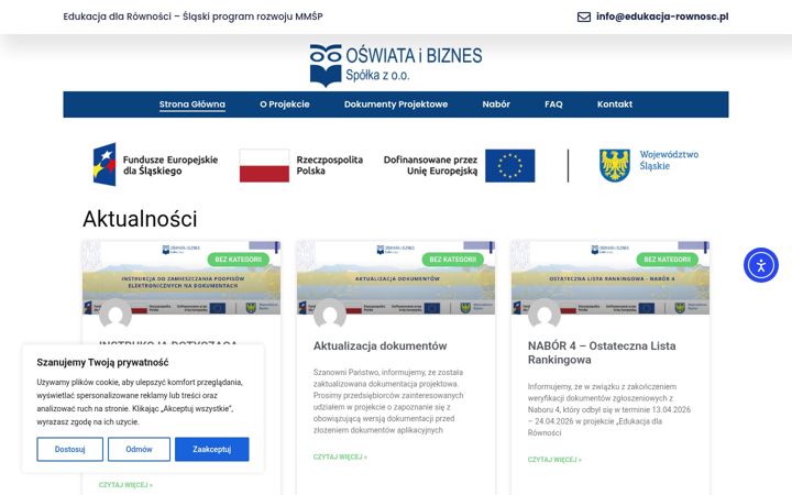 Ekrānuzņēmums no edukacja-rownosc.pl