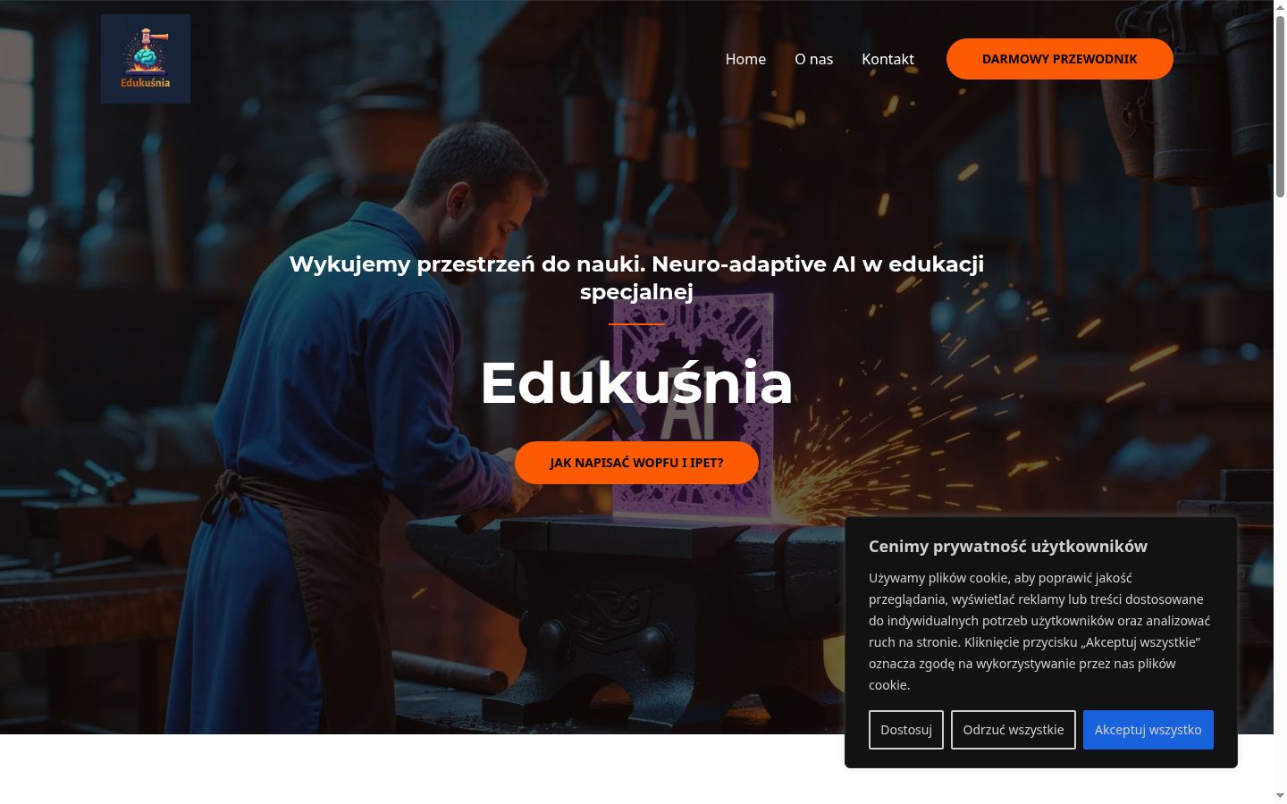 Snimka zaslona bannera za privolu prikazanog prije bilo kakve interakcije