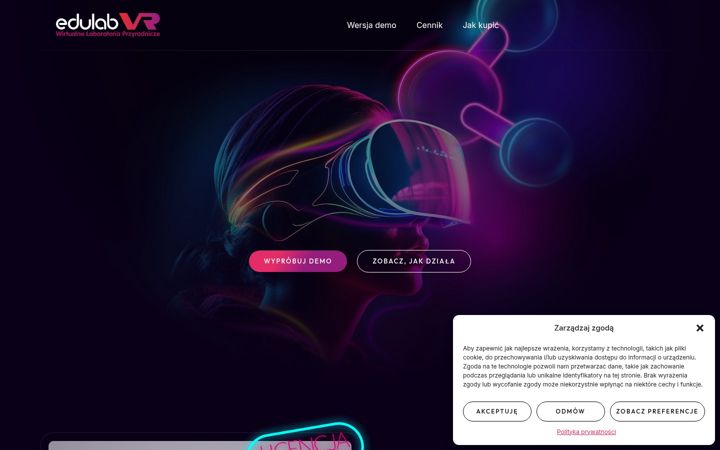 Ekrānuzņēmums no edulabvr.pl