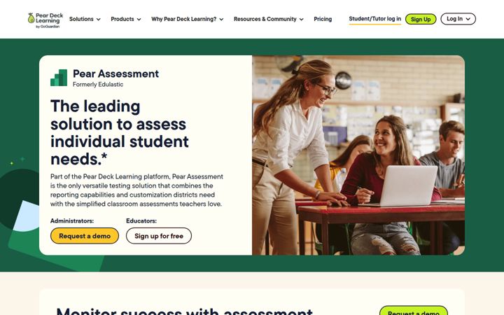Screenshot of edulastic.com