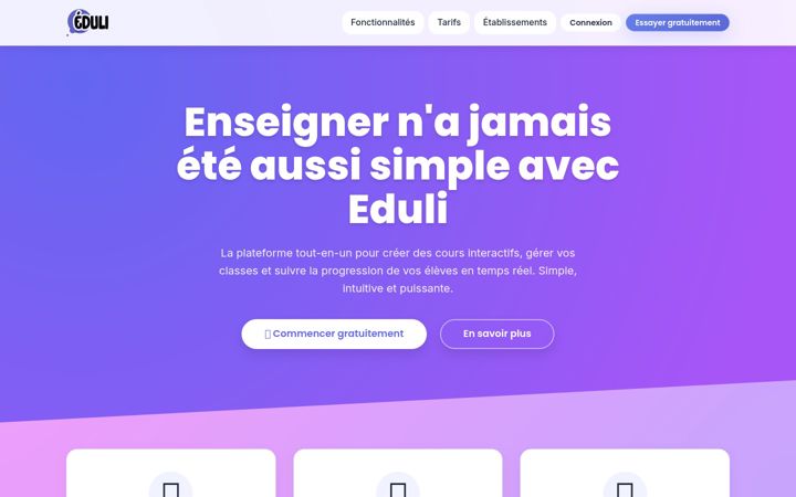 Screenshot of eduli.fr