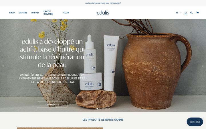 Screenshot of edulis-cosmetics.com
