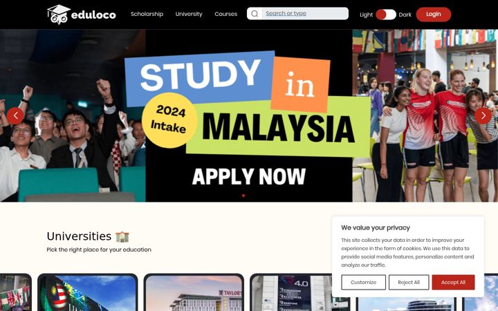 Screenshot of eduloco.com