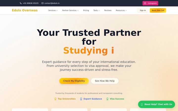 Screenshot of edulx.in