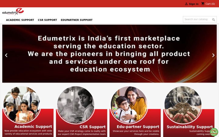 Screenshot of edumetrix.in