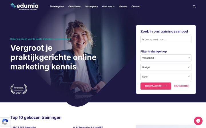 Skærmbillede af edumia.nl