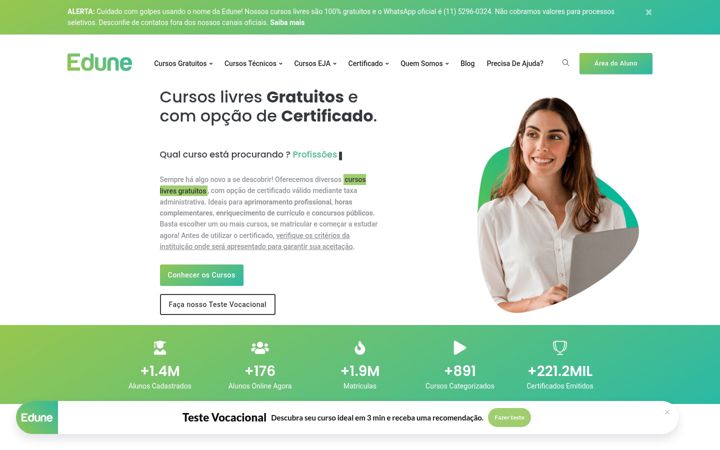 Screenshot of edunecursos.com.br