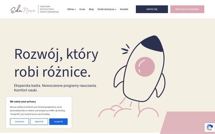 Ekrānuzņēmums no edunova.edu.pl