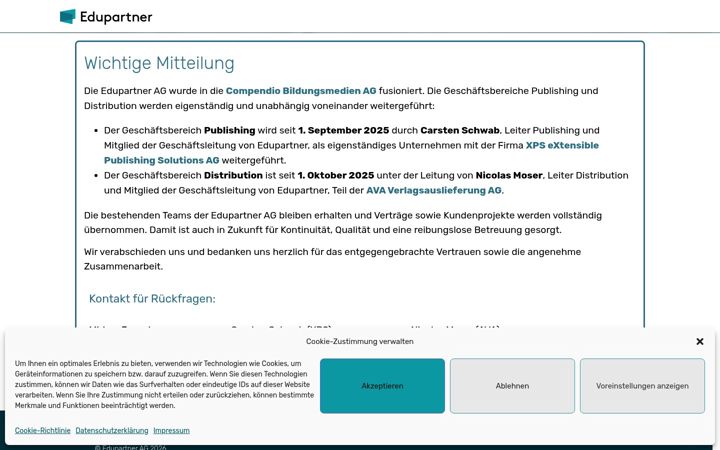 Screenshot of edupartner.ch