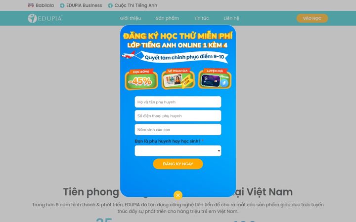 Screenshot of edupia.vn