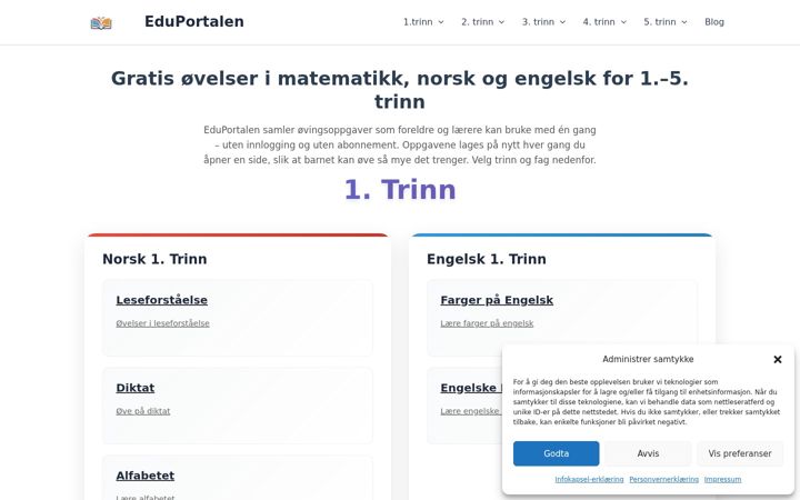 Screenshot of eduportalen.com