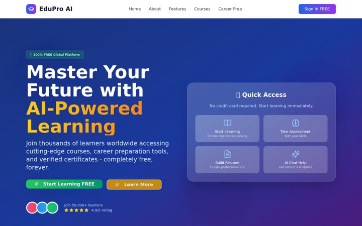 Screenshot of edupro-ai.com