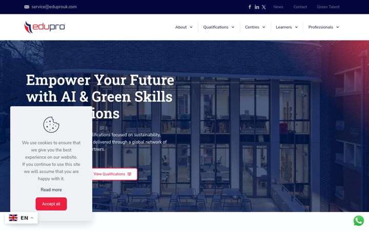 Screenshot of eduprouk.com