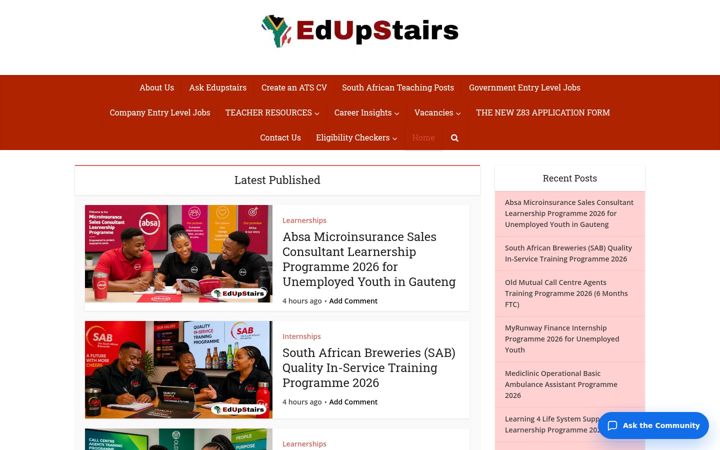 Screenshot of edupstairs.org