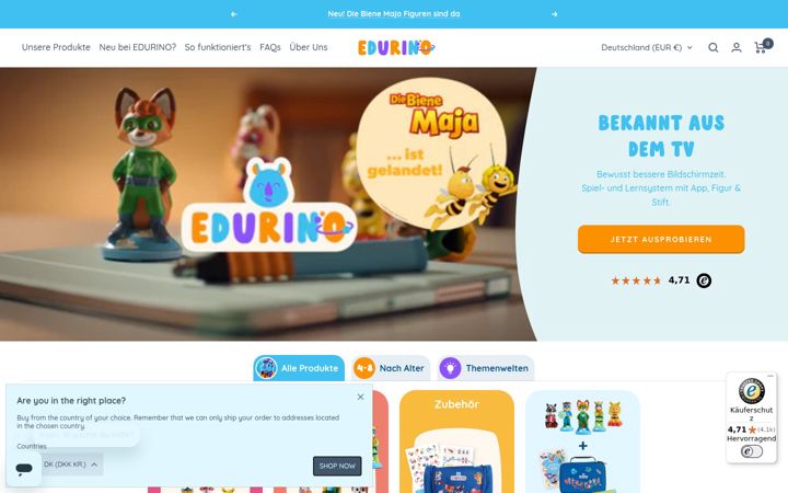 Screenshot of edurino.com