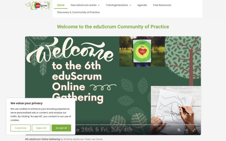 Captura de ecrã de eduscrum.org