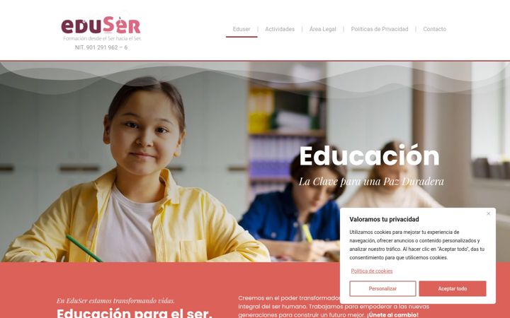Capture d'écran de eduser.com.co