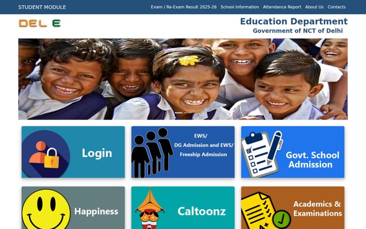 Screenshot of edustud.nic.in