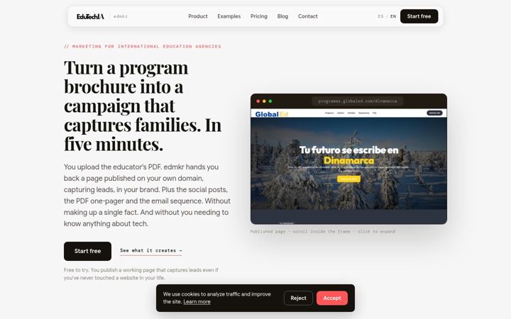 Screenshot of edutechia.com