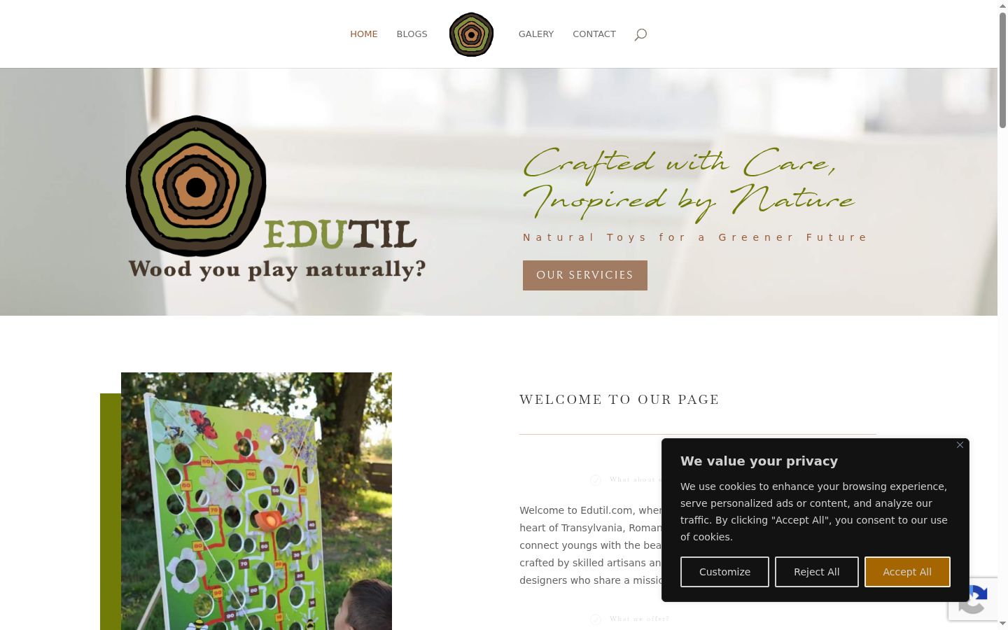 Screenshot of the consent banner shown before any interaction