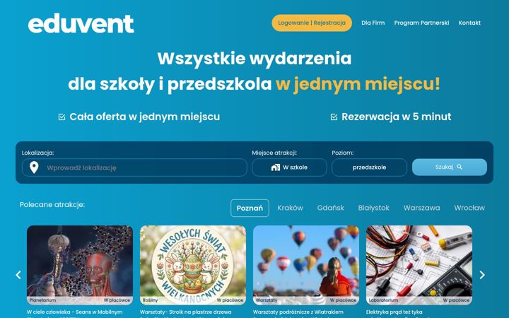 Screenshot of eduvent.pl