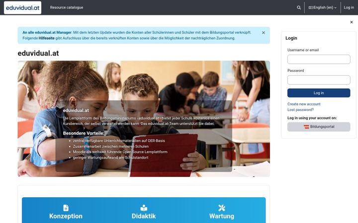 Screenshot of eduvidual.at