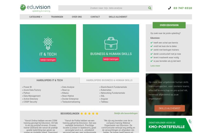 Screenshot of eduvision.be