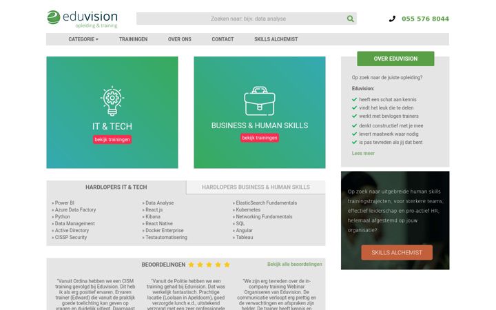 Screenshot of eduvision.nl
