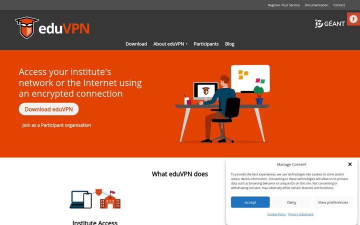 Screenshot of eduvpn.org