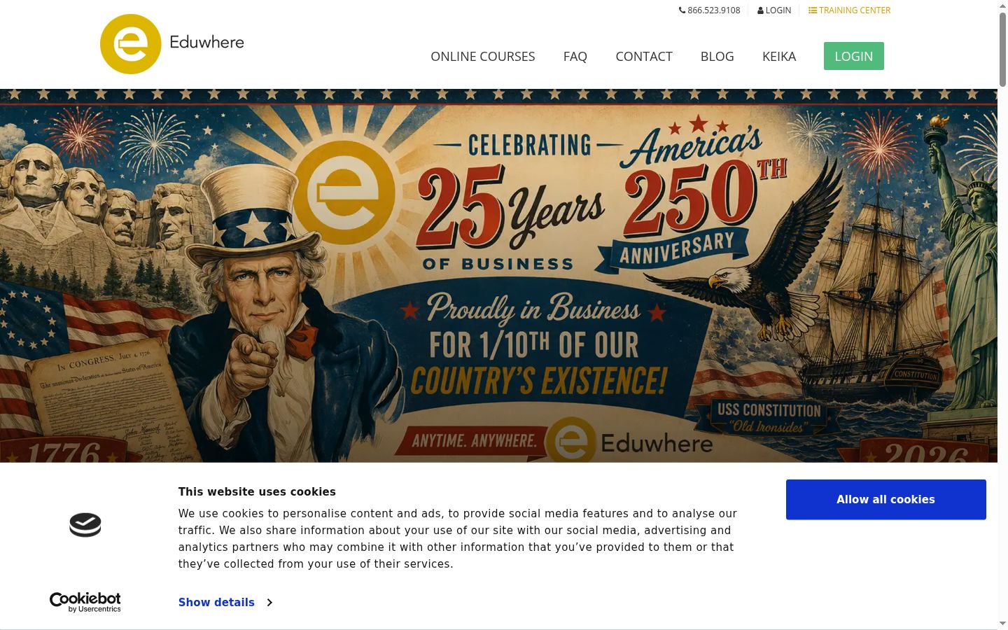 Screenshot of the consent banner shown before any interaction