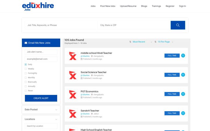 Screenshot of eduxhire.com