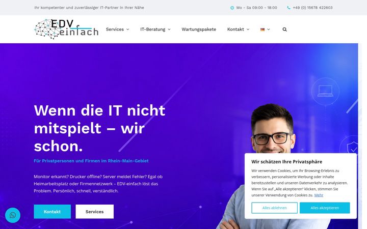 Ekrano kopija edv-einfach.de